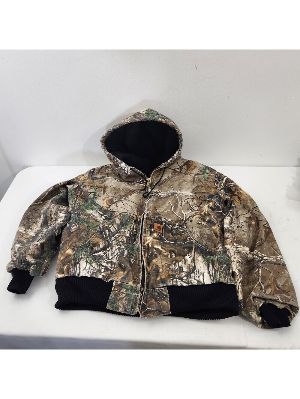 Carhartt J221977 Realtree Camo Active Jacket USA Made Large Quilt Lined Hooded
